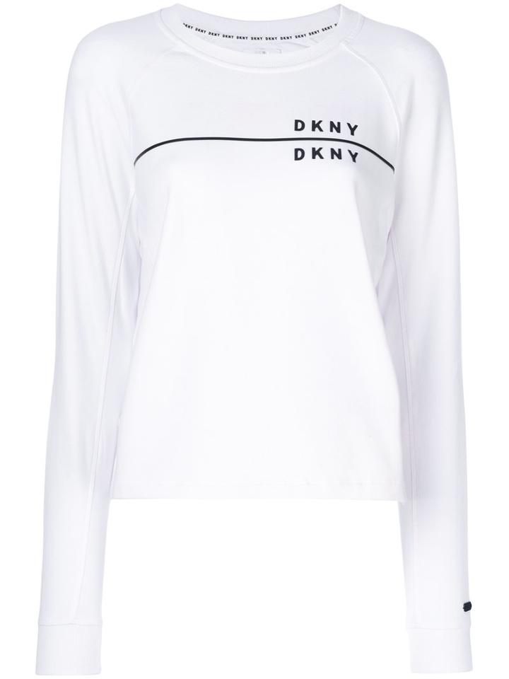 Dkny - Branded Long-sleeved Sweatshirt - Women - Cotton/spandex/elastane - M, White, Cotton/spandex/elastane