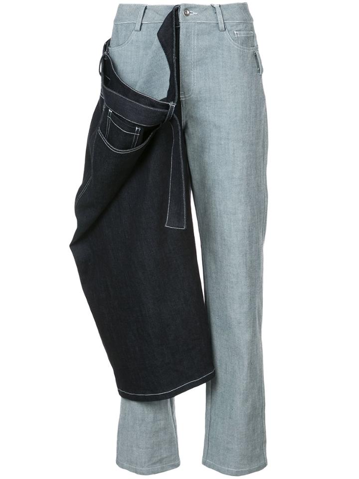 Yajun Double Denim Jeans - Blue
