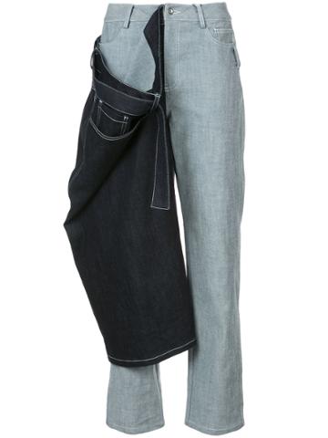 Yajun Double Denim Jeans - Blue