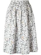 Andrea Marques - All-over Print Skirt - Women - Cotton - 40, White, Cotton