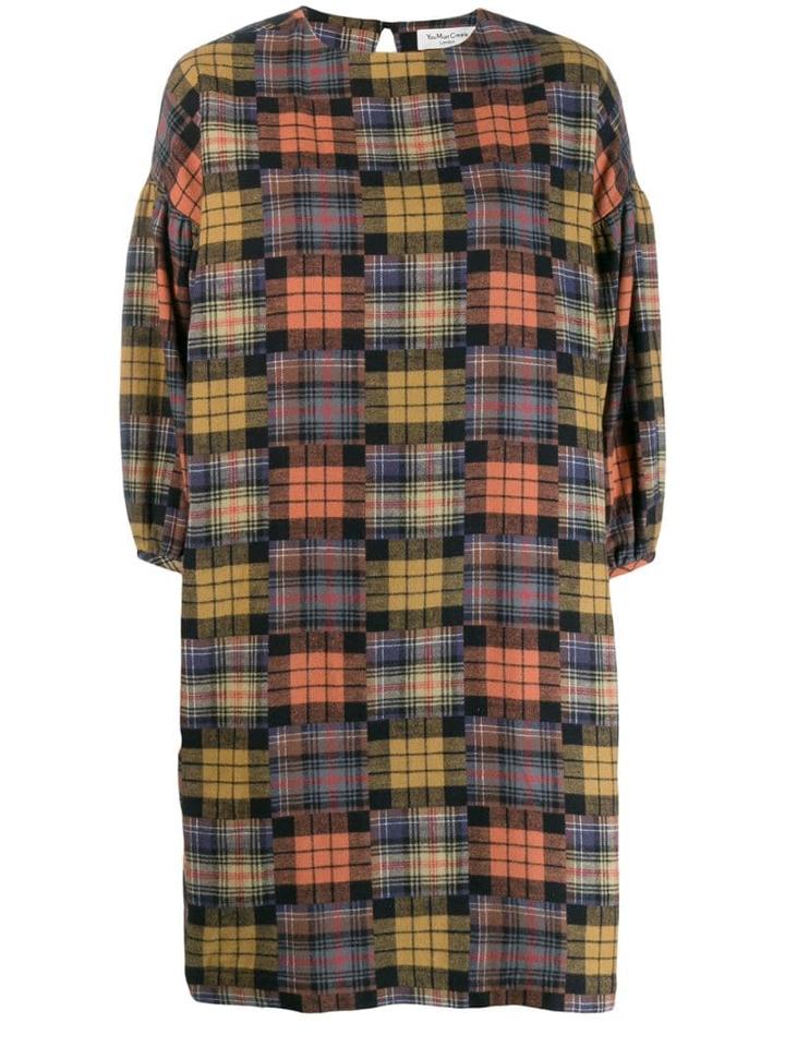 Ymc Patchwork Plaid Shift Dress - Orange