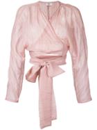 Maryam Nassir Zadeh 'mara' Kimono Wrap Top - Pink & Purple