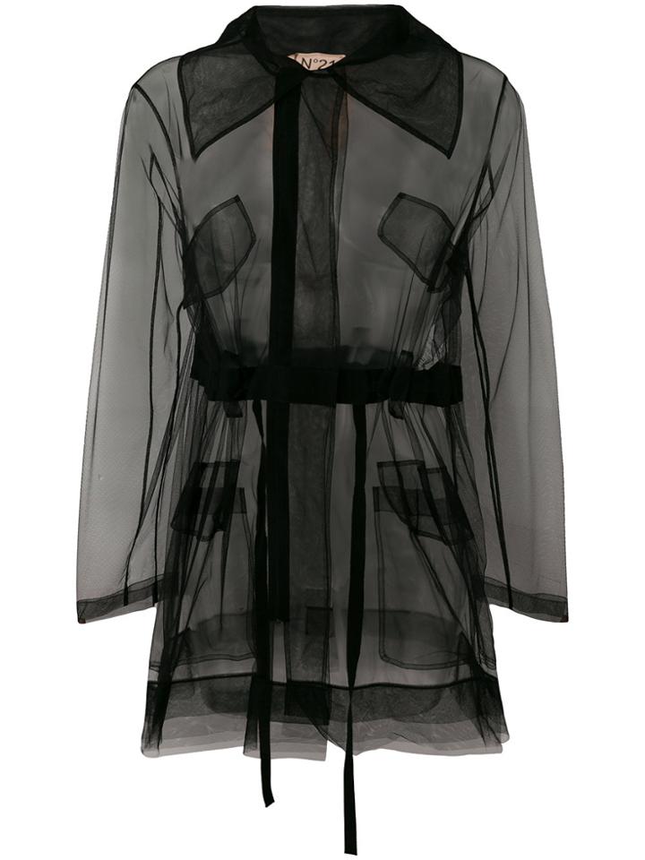 No21 Sheer Belted Jacket - Black