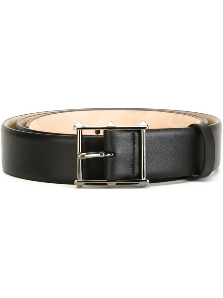 Valentino Garavani Classic Belt, Men's, Size: 100, Black, Leather