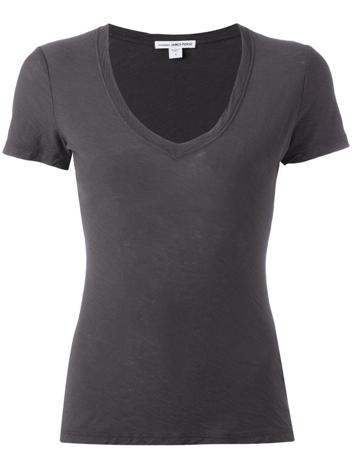 James Perse V-neck T-shirt, Women's, Size: Ii, Green, Cotton