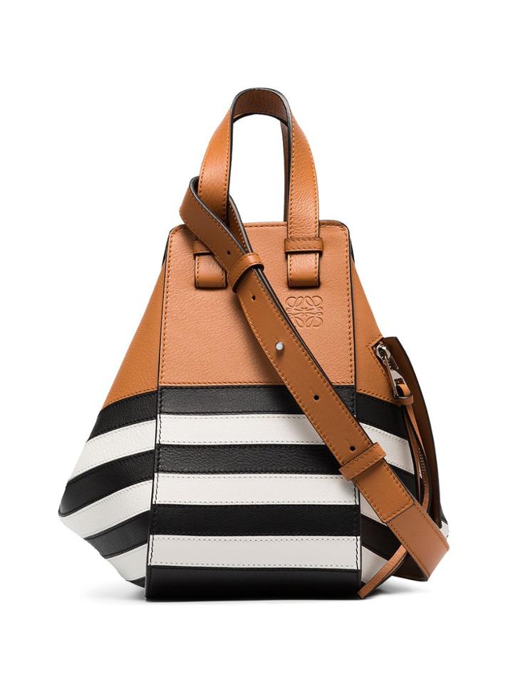 Loewe Hammock Striped Shoulder Bag - Brown