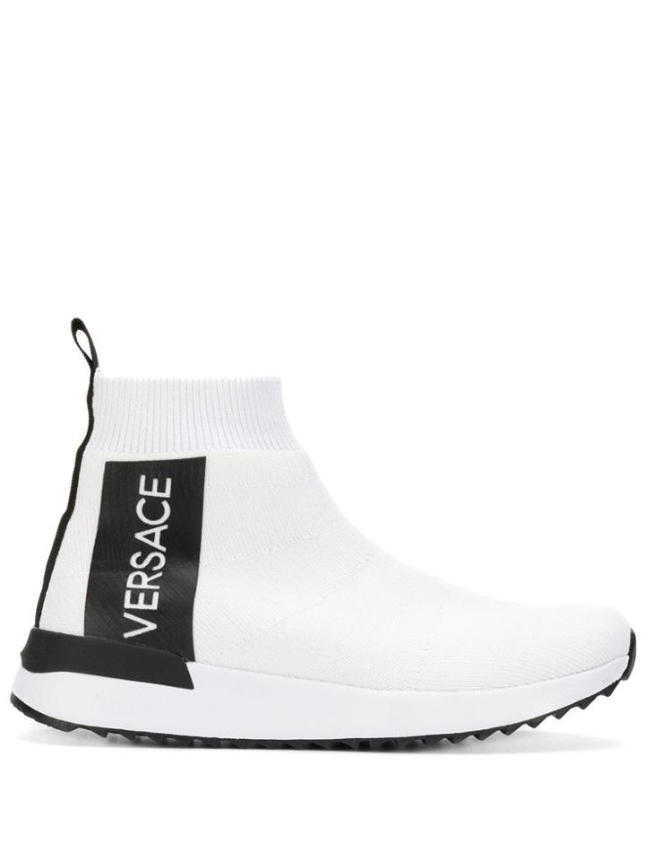 Versace Jeans Logo Sock Sneakers - White