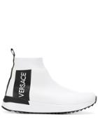 Versace Jeans Logo Sock Sneakers - White