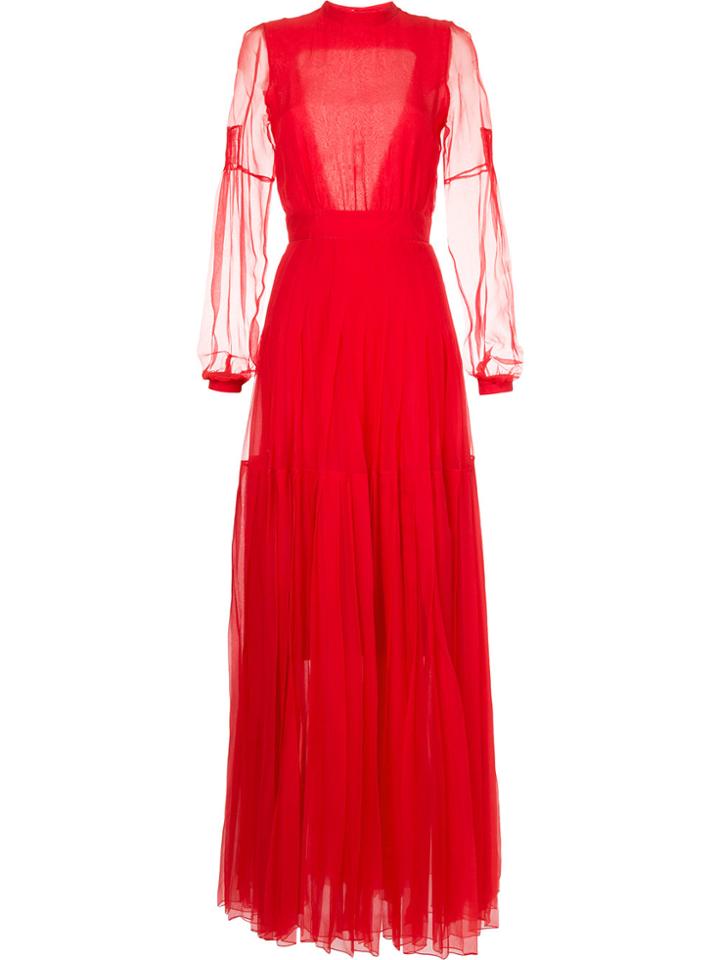 Rochas Open Back Dress - Red