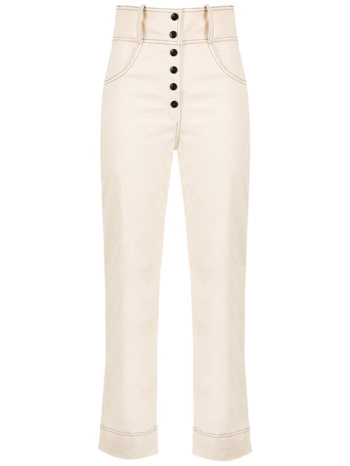 Lilly Sarti Stitching Detail Pants - Nude & Neutrals