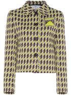 Prada Psychedelic Print Button Up Jacket - Green