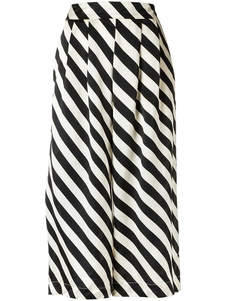 Adriana Degreas Striped Culottes, Women's, Size: Pp, Black, Silk
