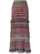 Cecilia Prado - Long Knitted Skirt - Women - Cotton/acrylic/lurex/polyester - G, Grey, Cotton/acrylic/lurex/polyester