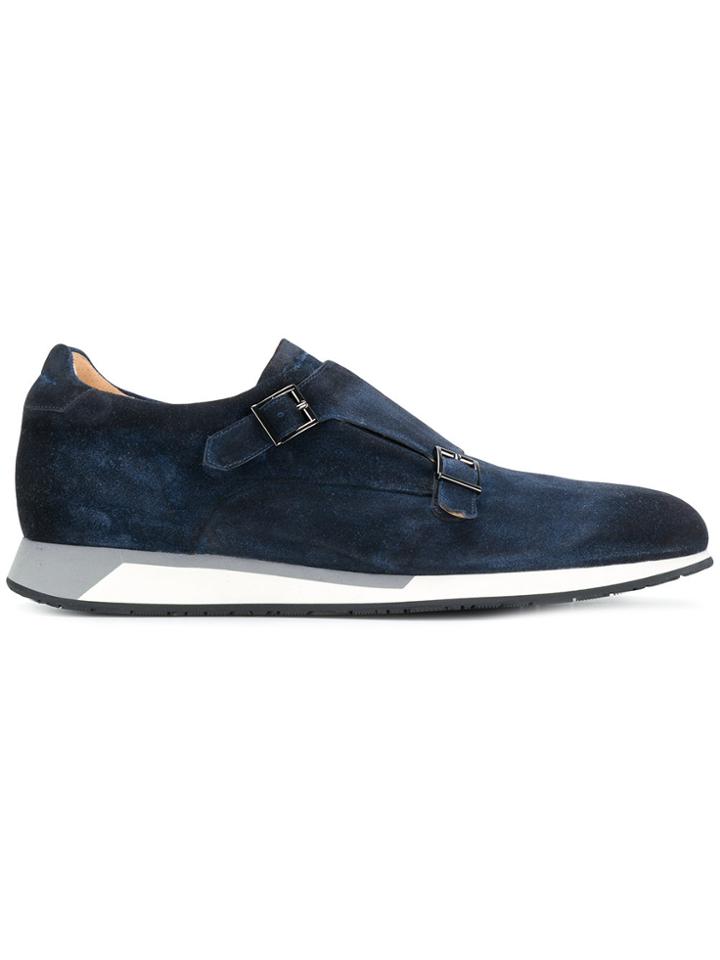 Santoni Contrast Sole Monk Shoes - Blue