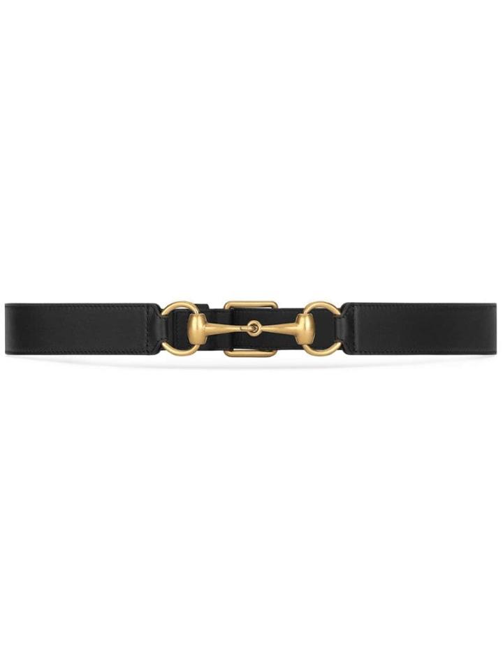 Gucci Black Leather Belt With Horsebit