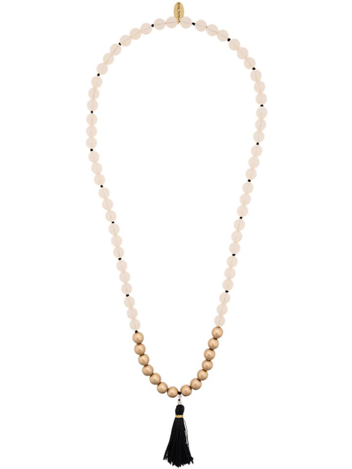 Forte Forte Beaded Tassel Necklace - Nude & Neutrals