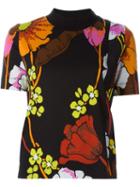 Marni Floral Print Top, Women's, Size: 40, Black, Cotton/viscose