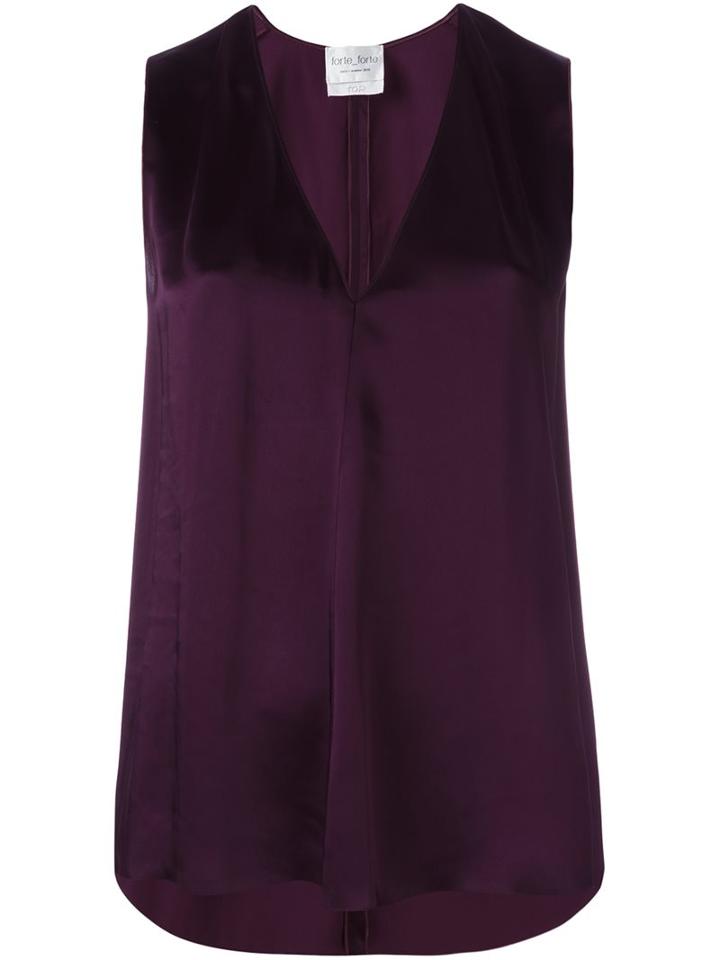 Forte Forte V-neck Blouse, Women's, Size: 0, Pink/purple, Acetate/viscose