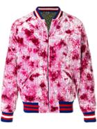 Gucci Dragon Appliquéd Bomber Jacket - Pink & Purple