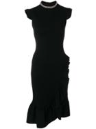 Christopher Kane Bodycon Frill Dress - Black