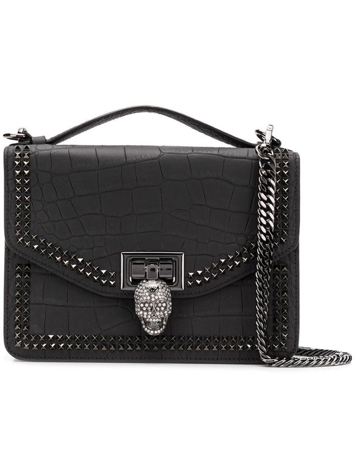 Philipp Plein Skull Embellished Tote Bag - Black