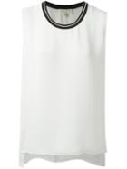 Rag & Bone Contrast Collar Tank Top, Women's, Size: S, White, Rayon/nylon/spandex/elastane