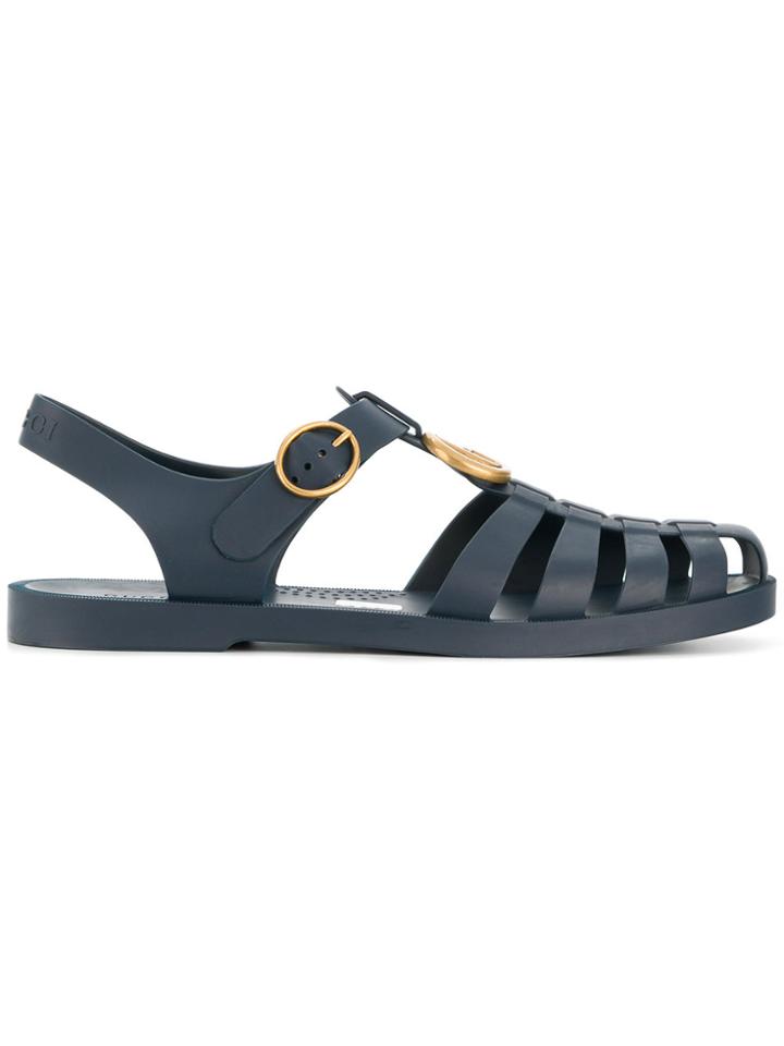 Gucci Buckle Strap Sandals - Blue