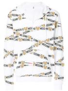 Moschino Toy Bear Tape Print Hoodie - White