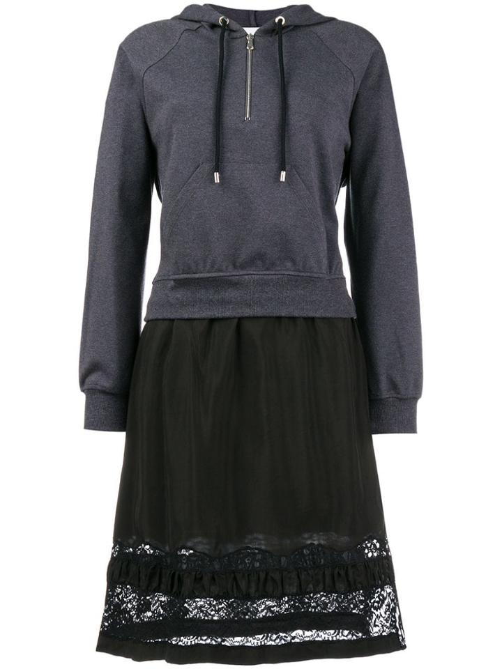 Moschino Layered Hoodie Dress - Grey