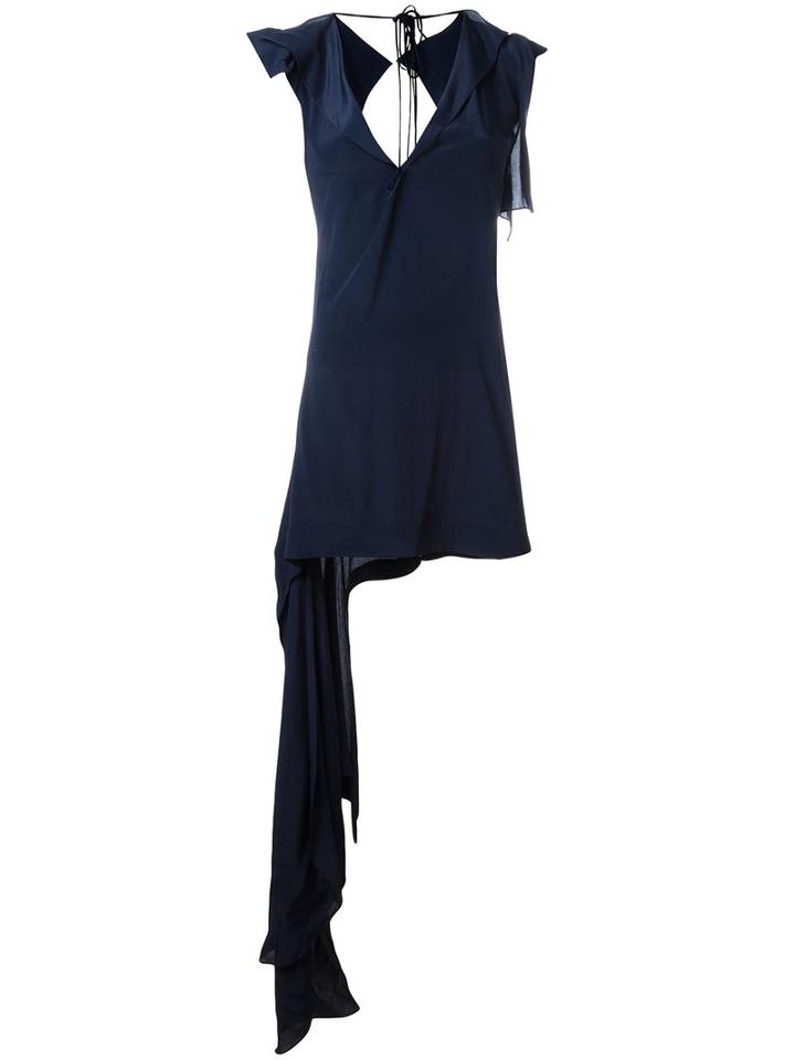 Marni Asymmetric Draped Top, Size: 40, Blue, Acetate/silk
