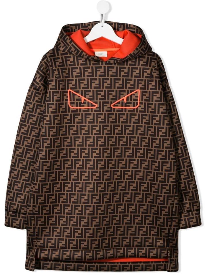 Fendi Kids Teen Monster Eyes Hoodie - Neutrals