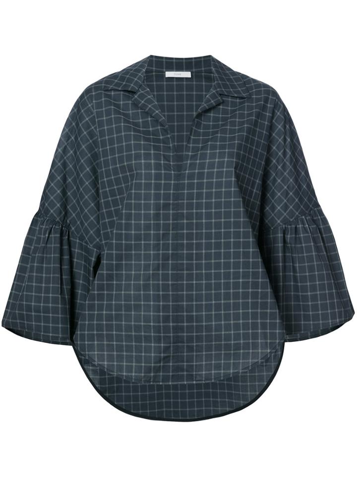 Tome Bell Sleeved Check Shirt - Blue