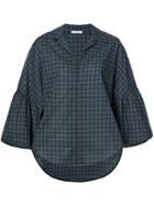 Tome Bell Sleeved Check Shirt - Blue