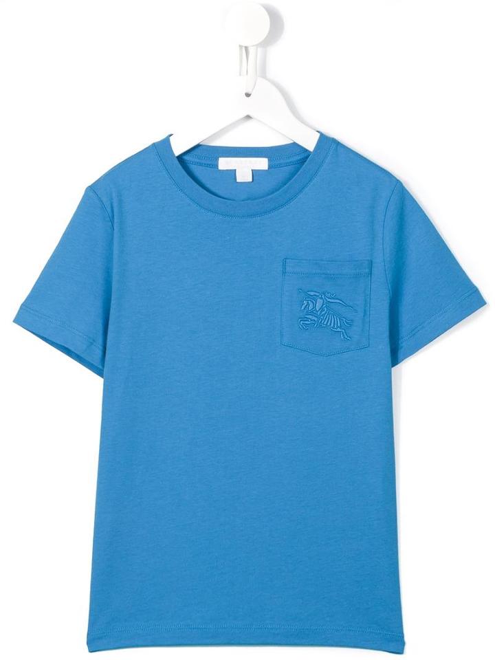 Burberry Kids Knight Chest Pocket T-shirt, Boy's, Size: 6 Yrs, Blue