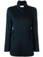 Akris Zipped Jacket, Women's, Size: 38, Blue, Viscose/angora/wool