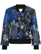 Fuzzi Floral Print Bomber Jacket - Blue