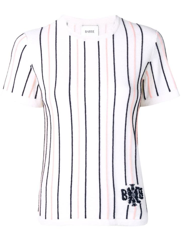 Barrie Short Sleeved Knitted Top - White