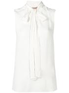 Twin-set Neck Tie Blouse - White