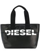 Diesel Printed Logo Shopper - Black