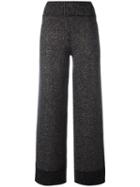 Bella Freud 'sparkle' Wide-leg Trousers, Women's, Size: Xs, Black, Nylon/wool/metallic Fibre