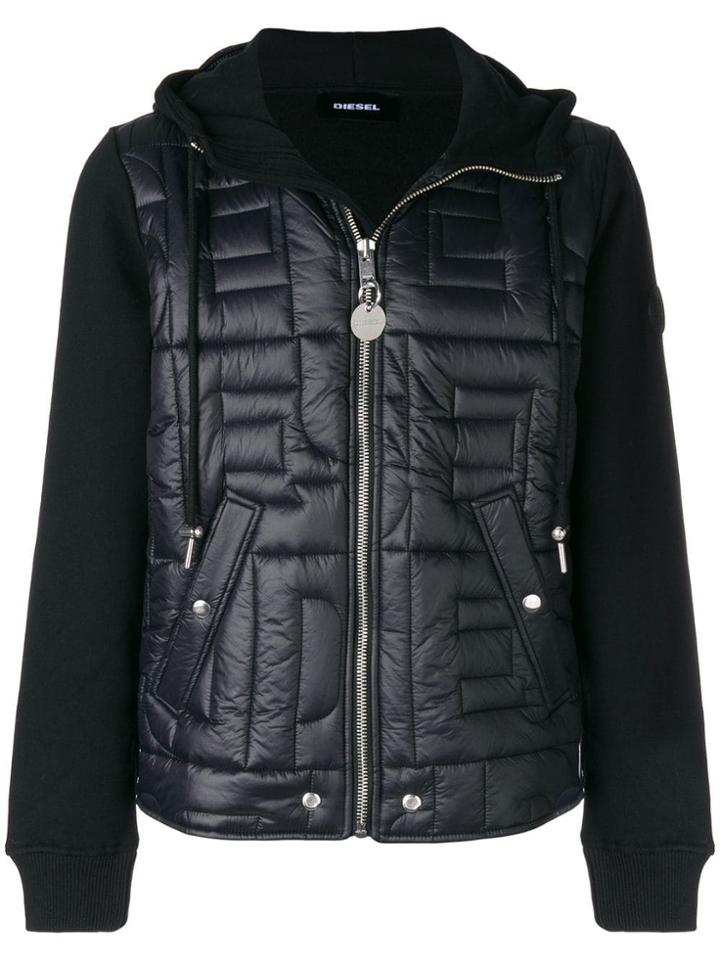 Diesel Zipped Hooded Jacket - Black