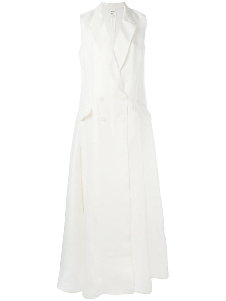 Sleeveless Tuxedo Gown - Women - Silk - 38, Nude/neutrals, Silk, Maison Rabih Kayrouz