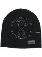 Moschino Logo Stitched Beanie - Black