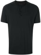 Transit - Buttoned Round Neck T-shirt - Men - Cotton/linen/flax - S, Black, Cotton/linen/flax