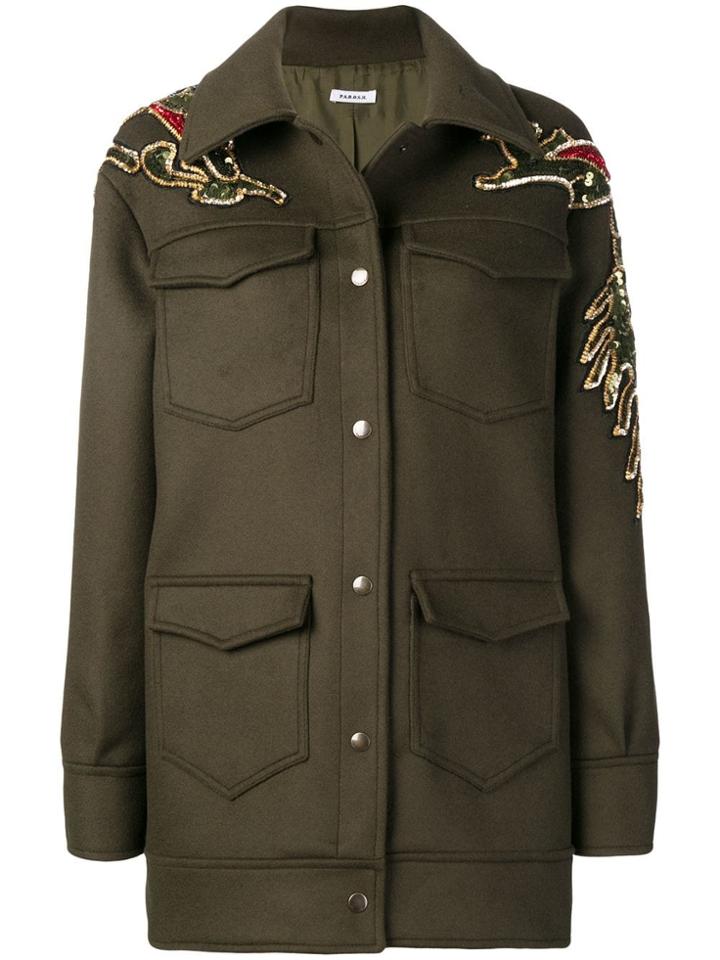 P.a.r.o.s.h. Sequin Embellished Coat - Green
