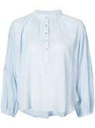 Apiece Apart Textured Round Neck Blouse - Blue