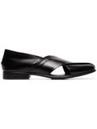 Plan C Black Mocassino Leather Loafers