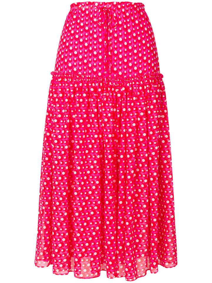 Steffen Schraut Long Polka Dot Skirt - Pink & Purple