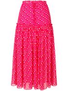 Steffen Schraut Long Polka Dot Skirt - Pink & Purple