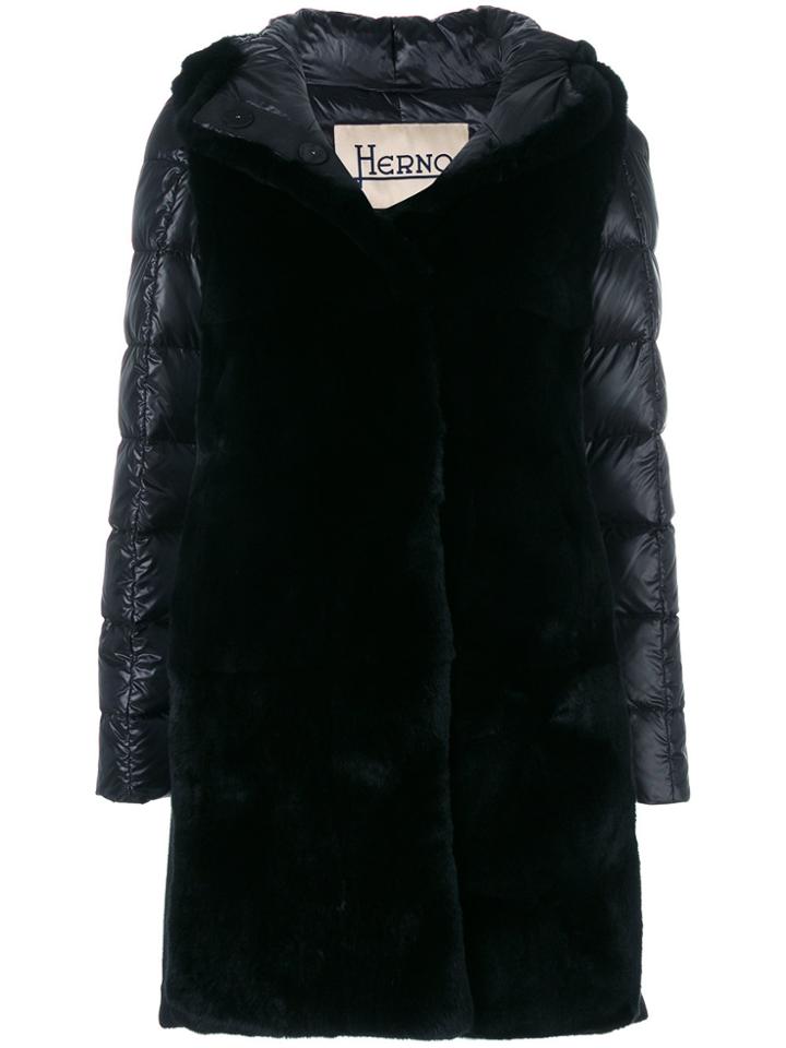 Herno Panelled Coat - Black